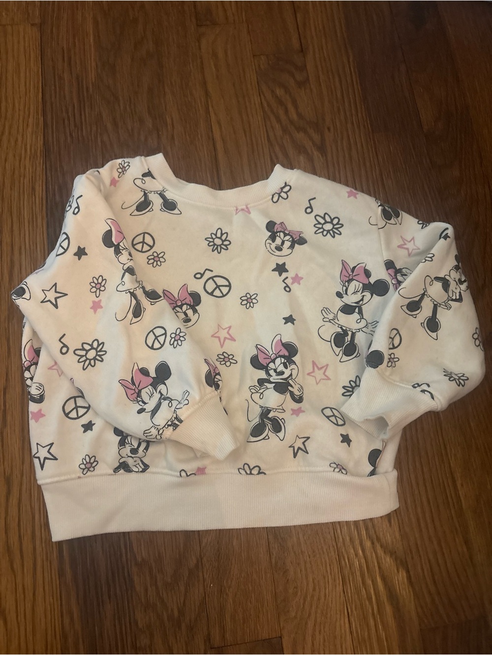 Disney Minnie Mouse White & Pink Pullover Sweatshirt